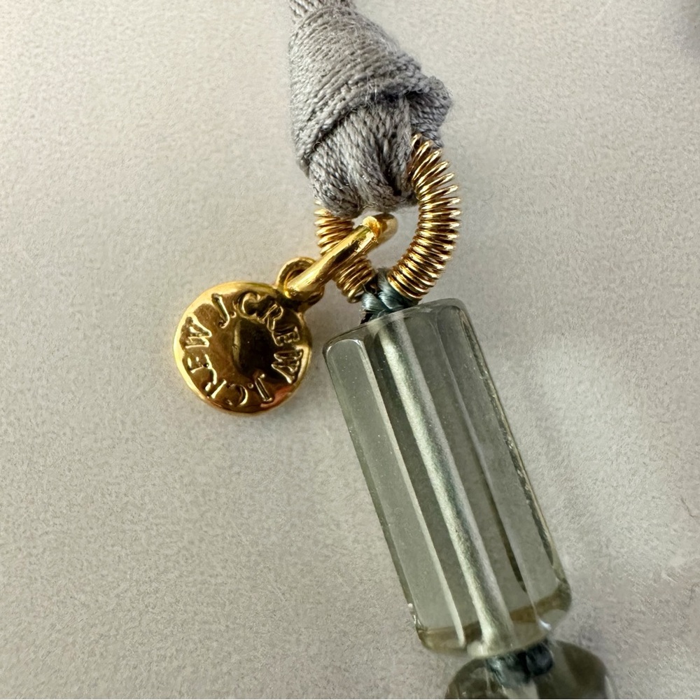 Vintage J. Crew Glass Bead Ribbon Tie Necklace - Picture 6 of 8